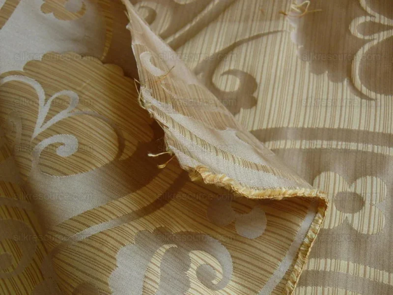 P1260078 100% Silk Damask Peony River - Toffee Tan