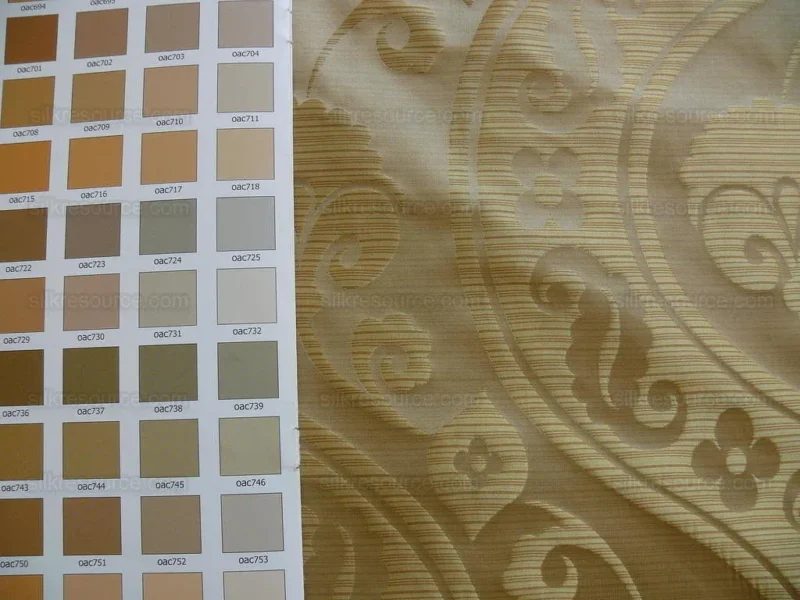 P1260081 100% Silk Damask Peony River - Toffee Tan