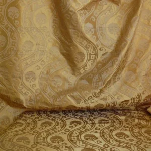 P1260084 100% Silk Damask Peony River - Toffee Tan