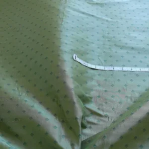 P1260116 100% Silk Lampas Diamond Dot "jade" Blue Teal Green Stripe Reversible