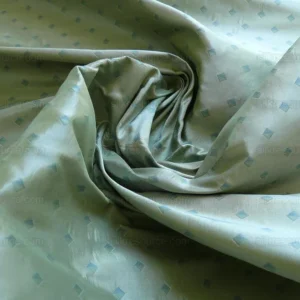 P1260117 100% Silk Lampas Diamond Dot "jade" Blue Teal Green Stripe Reversible