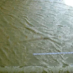 P1260129 HiEnd 100% silk Damask Lisere Rose Urn Renaissance "palm" Light Green Yellow Pink Blue Neoclassical