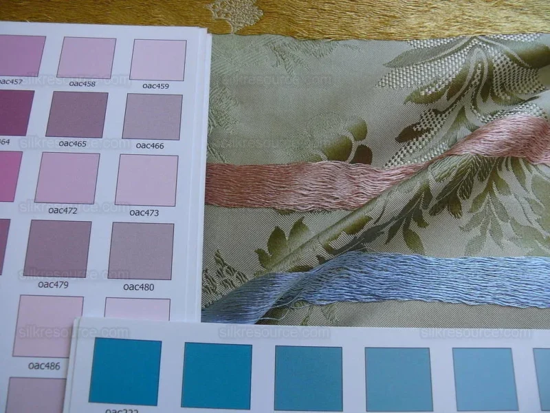 P1260136 HiEnd 100% silk Damask Lisere Rose Urn Renaissance "palm" Light Green Yellow Pink Blue Neoclassical