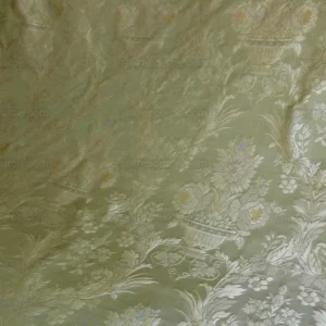 P1260142 HiEnd 100% silk Damask Lisere Rose Urn Renaissance "palm" Light Green Yellow Pink Blue Neoclassical