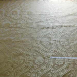 P1260696 100% Silk Damask Peony River Linen - Ecru