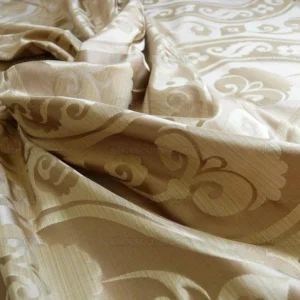 P1260701 100% Silk Damask Peony River Linen - Ecru