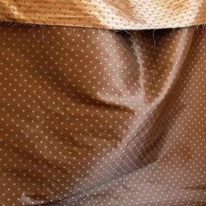 P1260765 100% Silk Lampas Diamond Dot "chocolate" Brown Red Green  Stripe Reversible