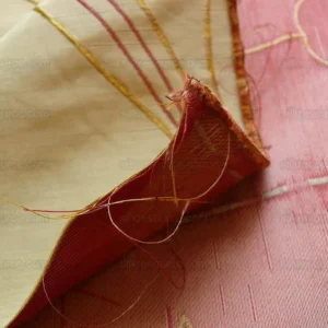 P1260909 100% Silk Lampas Tulip "tan" Light Gold Red Mod Picasso Modern Abstract Flora Thick MSRP USD 300+/Y