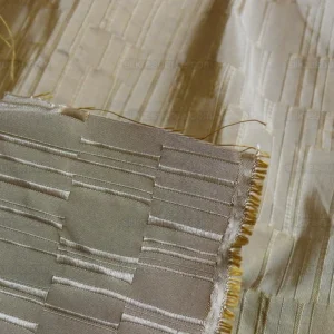 P1260927 100% Silk Damask Piano Key "khaki" Brown Tan Jacquard Textured Iridescent