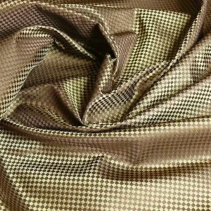 P1270071 High End 100% Silk Mini Check "stem" Green Bronze Brown Heavy! MSRP USD275/Y