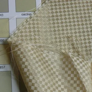 P1270089 High End 100% Silk Mini Check "salt" Bright White Heavy! MSRP USD275/Y