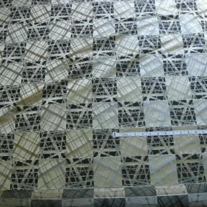 P1270345 100% Silk Jacquard Mirror Square "slate" Grey Black Silver MSRP USD 230/y