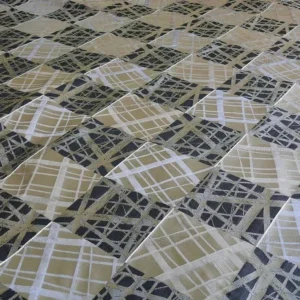 P1270353 100% Silk Jacquard Mirror Square "slate" Grey Black Silver MSRP USD 230/y