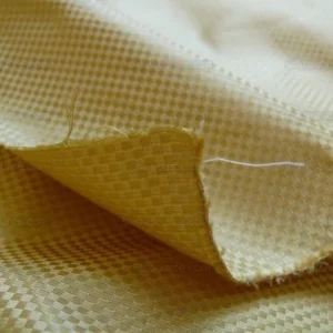 P1270567 High End 100% Silk Mini Check "cornsilk" Gold Heavy! MSRP USD275/Y