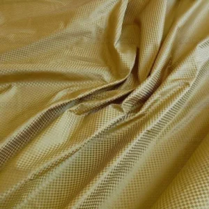 P1270571 High End 100% Silk Mini Check "cornsilk" Gold Heavy! MSRP USD275/Y