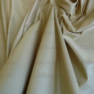 P1270596 High End 100% Silk Mini Check "flax" Gold Heavy! MSRP USD275/Y