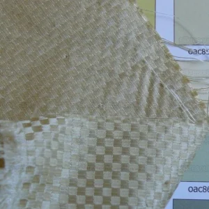 P1270598 High End 100% Silk Mini Check "flax" Gold Heavy! MSRP USD275/Y