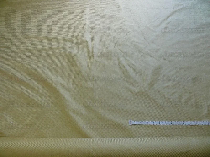 P1270600 High End 100% Silk Mini Check "flax" Gold Heavy! MSRP USD275/Y