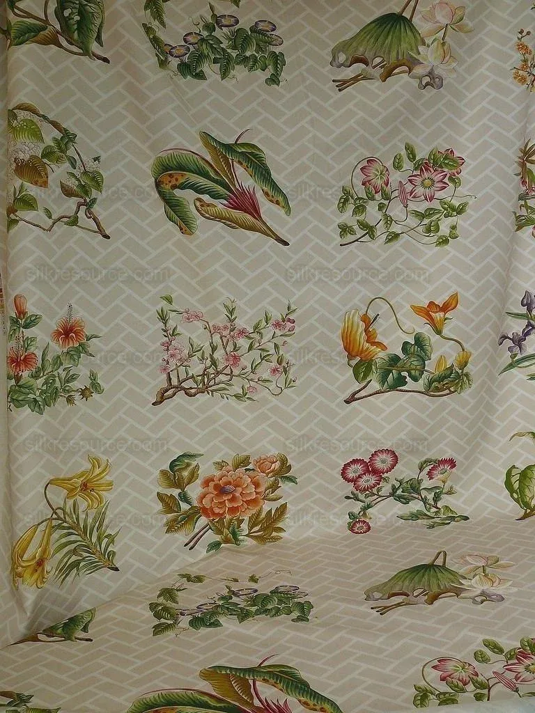 1.3y Clarence House "la Belle Saison" Summer Botany Lotus Jasmine Iris Peony Lily Kazumi Asian Botanic Study 30 Screens!