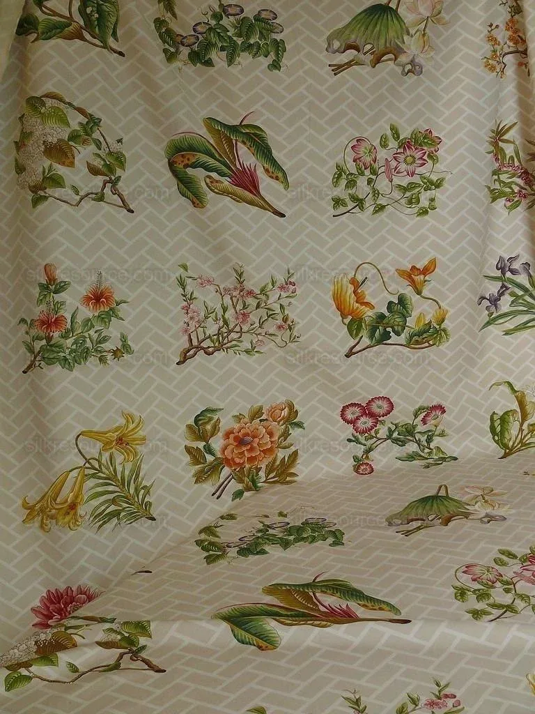 1.3y Clarence House "la Belle Saison" Summer Botany Lotus Jasmine Iris Peony Lily Kazumi Asian Botanic Study 30 Screens!