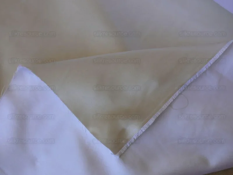 P1490174 Clarence House Monceau Satin 100% Silk Double-faced Duchess Satin WHITE & CREAM Snow White CHAMPAGNE