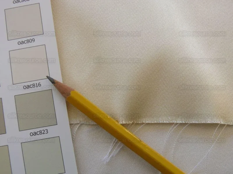 P1490202 Clarence House Monceau Satin 100% Silk Double-faced Duchess Satin WHITE & CREAM Snow White CHAMPAGNE