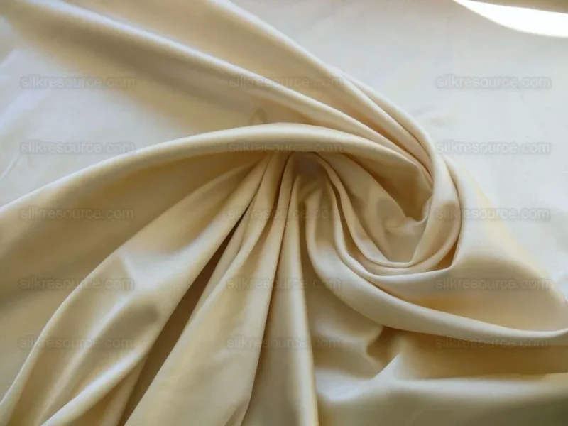 P1490205 Clarence House Monceau Satin 100% Silk Double-faced Duchess Satin WHITE & CREAM Snow White CHAMPAGNE
