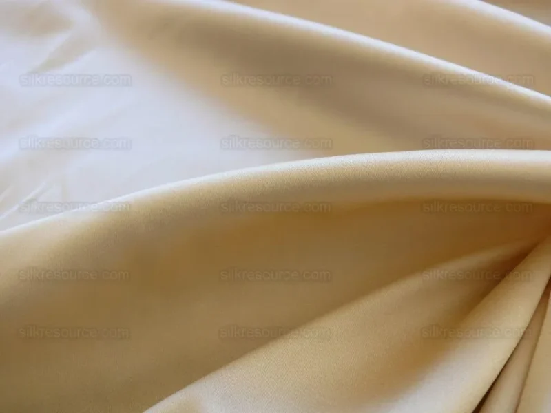 P1490206 Clarence House Monceau Satin 100% Silk Double-faced Duchess Satin WHITE & CREAM Snow White CHAMPAGNE