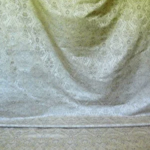 P1520878 Fabricut Federo 100% Silk Lampas Ren Medallion/artichoke- Gold