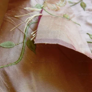 P1520889 Fabricut 100% Silk Butterfly Trellis Copper Bronze & Peach 1.1y