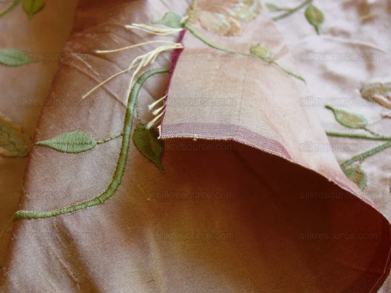 P1520889 Fabricut 100% Silk Butterfly Trellis Copper Bronze & Peach 1.1y