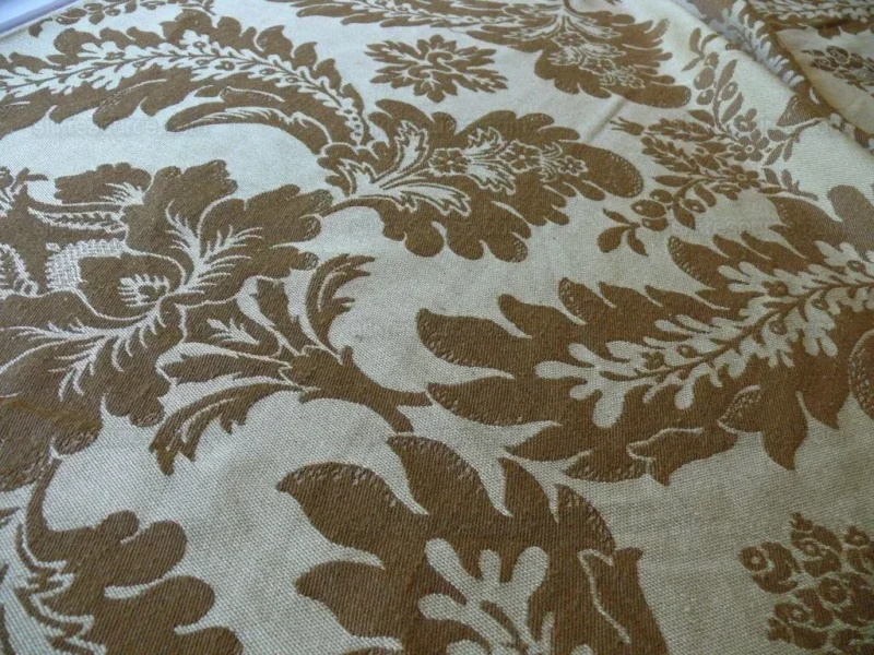 P1520942 Vervain Italian Linen Damask In Muted Golden Fall MSRP USD 200/y