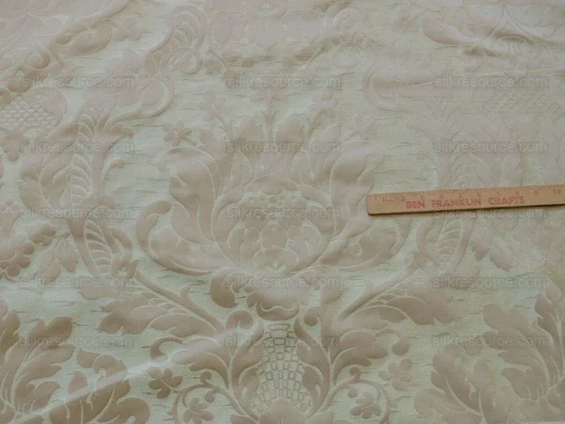 by yard Schumacher "julia" Italy Silk Lampas Ren Baby Green and griege MSRP US300+