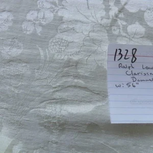 P1550560 By Yard Ralph Lauren Clarissa Silk+linen Damask Pearl Snow White Mspr1/y #1328