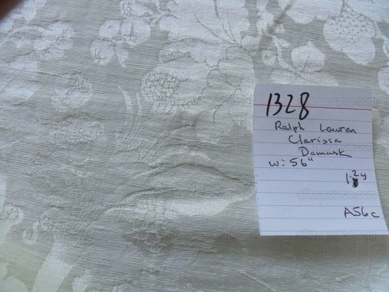 P1550560 By Yard Ralph Lauren Clarissa Silk+linen Damask Pearl Snow White Mspr1/y #1328