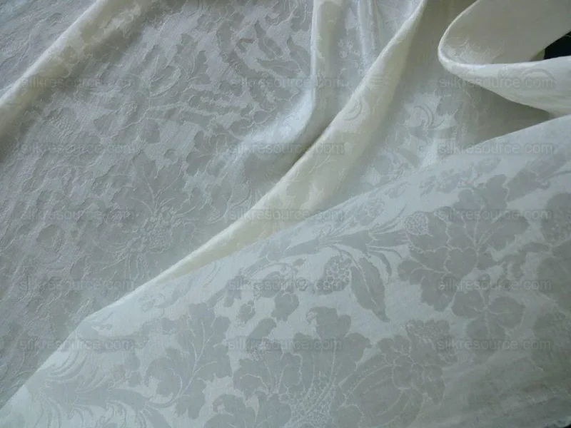 P1550568 By Yard Ralph Lauren Clarissa Silk+linen Damask Pearl Snow White Mspr1/y #1328