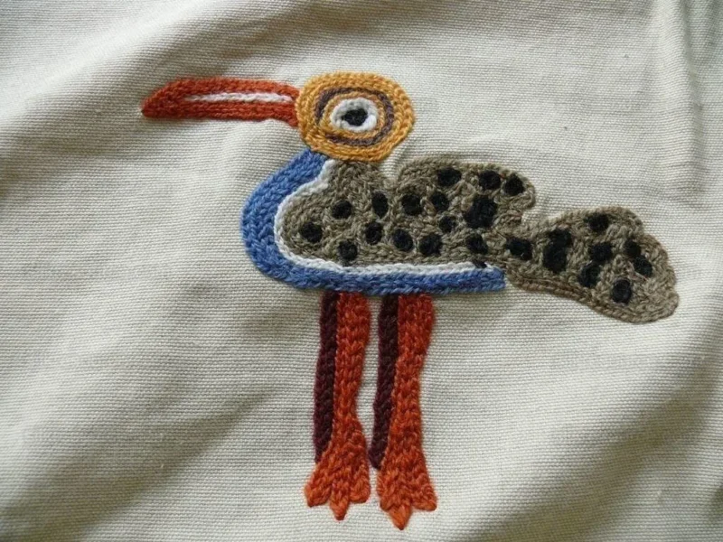 P1550986 By Yard Clarence House Animal Crewel Wool On Cotton Primativo Embroidery Aztec