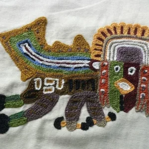 P1550987 By Yard Clarence House Animal Crewel Wool On Cotton Primativo Embroidery Aztec