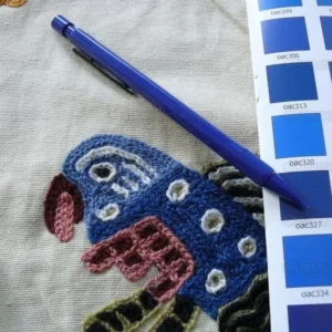 P1550991 By Yard Clarence House Animal Crewel Wool On Cotton Primativo Embroidery Aztec