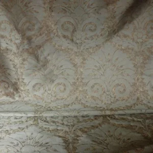 P1560654 by yard 100% Silk Damask Large Stone Paisley Caspian Grey Blue Mid Century   #1379b