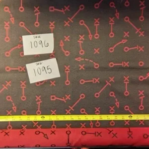 PXL_20220711_164542477.MP 5.75+2.25y= 8y Designer Whimsical Doodle Brocade Modern Symbols Black & Red Upholstery Mid Century