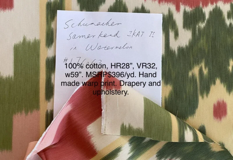 img_4279 0.56 yd F Schumacher Samarkand Ii Warp Print Watermelon MSRP USD 396/YD Special Order (Copy)