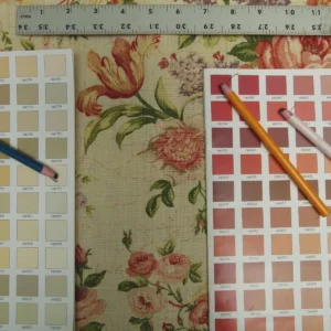 Bty Lee Jofa Ashurst Peony Tulip Lilac Rose 100%linen On Bisque English Chintz