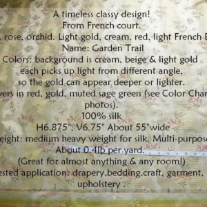 products-P1230563-28129C 100%silk Lampas Garden Trail French Lace Creamy Gold MSRP USD 300+
