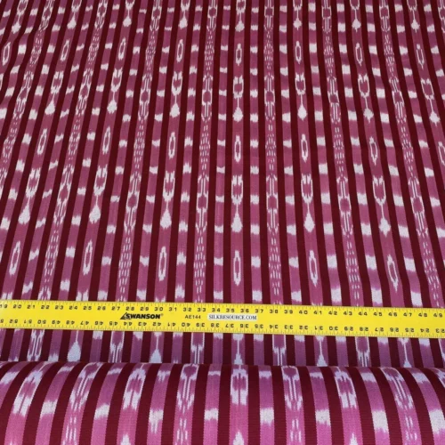 IMG_5474 Scalamandre  Jakarta Ikat Stripe Raspberry  Asian Ikat Warp Print Red Pink White MSRP USD 138/Y