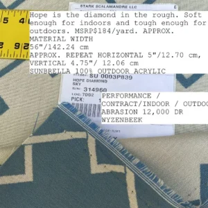 IMG_5485 Scalamandre Hope Diamond Sky Blue White Outdoor Sunbrella MSRP USD 184/yard