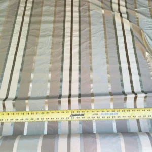 IMG_5489 Scalamandre  Belle Blue, Soft Browns & Creams Silk Satin Texture Stripe MSRP USD 188/Y