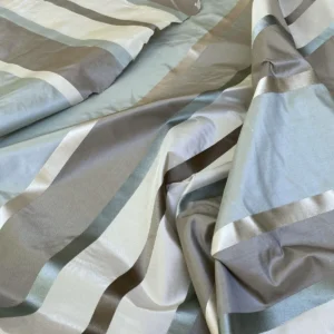 IMG_5491 Scalamandre  Belle Blue, Soft Browns & Creams Silk Satin Texture Stripe MSRP USD 188/Y
