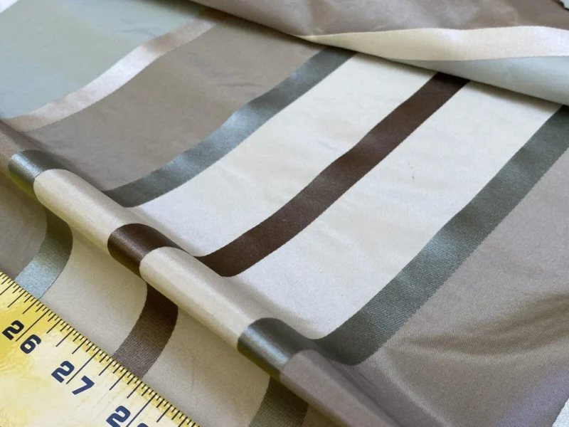 IMG_5492 Scalamandre  Belle Blue, Soft Browns & Creams Silk Satin Texture Stripe MSRP USD 188/Y