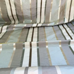 IMG_5495 Scalamandre  Belle Blue, Soft Browns & Creams Silk Satin Texture Stripe MSRP USD 188/Y